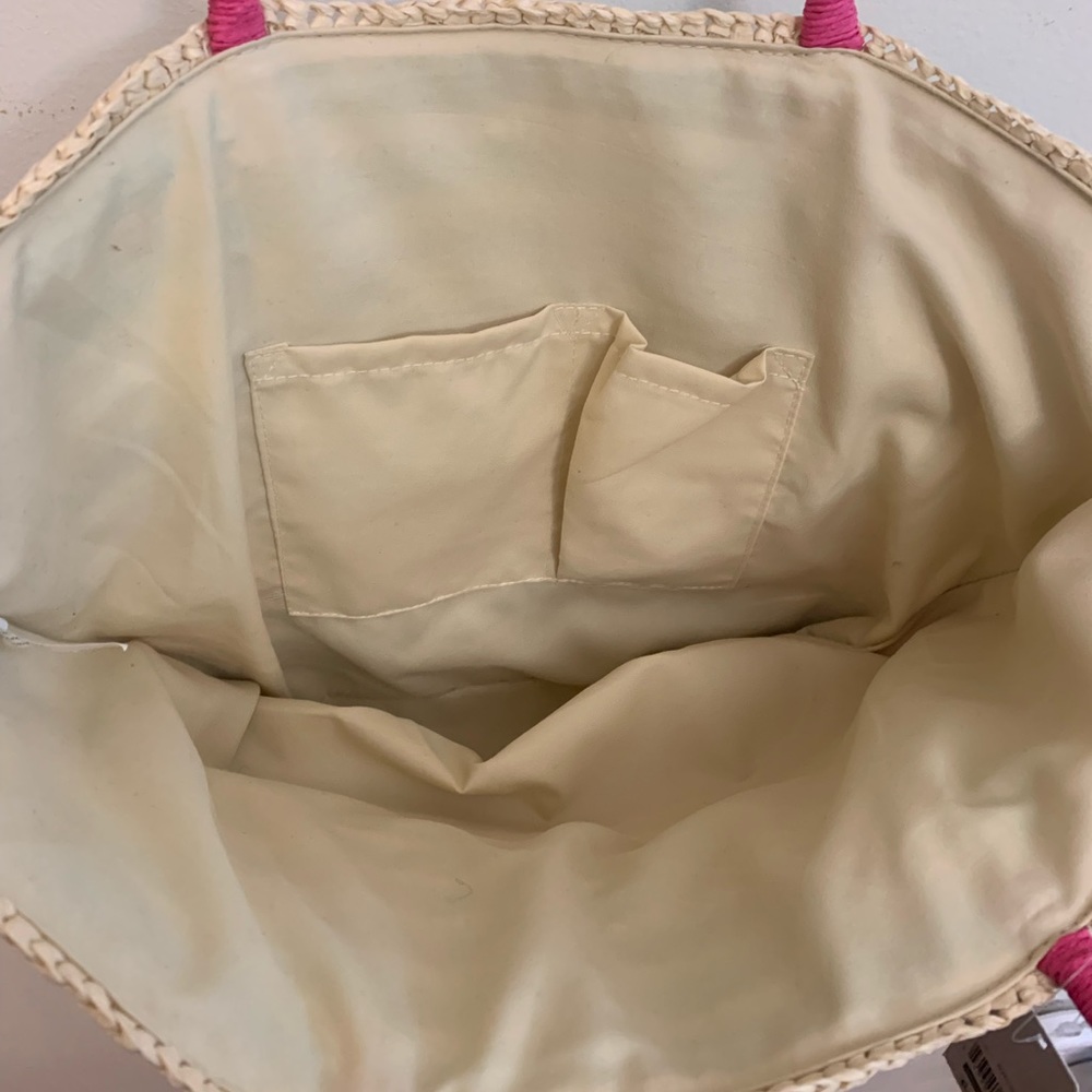 Time & Tru Women Woven Beach Tote Bag - Picture 3 of 8